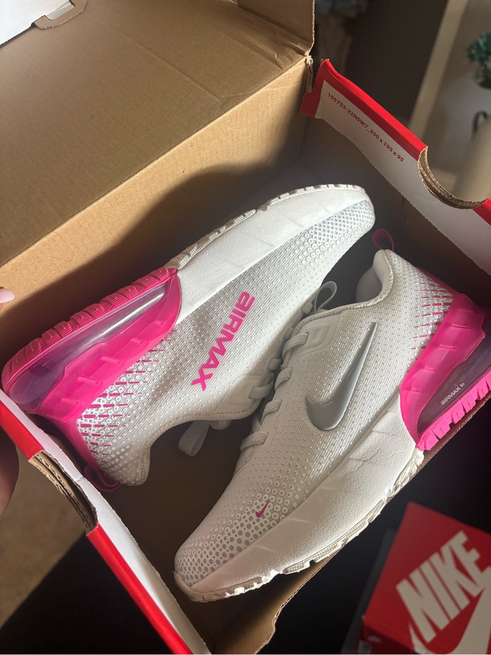 Nike Air Max Phoenix Kids White and Pink Athletic Sneakers